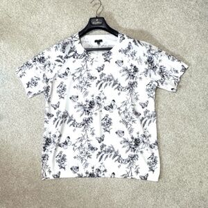 Talbots Black & White Cotton Blend Short Sleeve Dressy Sweater 1X NEW WITH TAGS